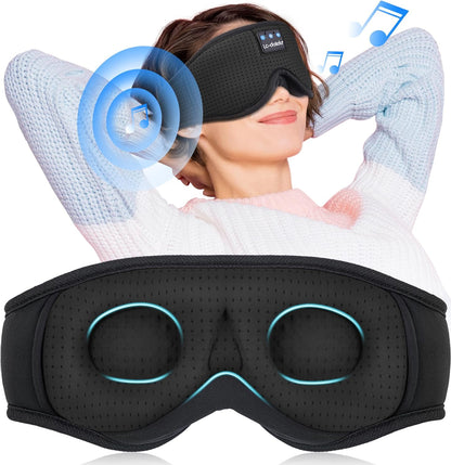 Ultra-Comfortable Bluetooth Sleeping Headphones Eye Mask - 3D Wireless Music Sleep Cover for Side Sleepers, Perfect for Naps & Travel - Ideal Gift for Everyone!