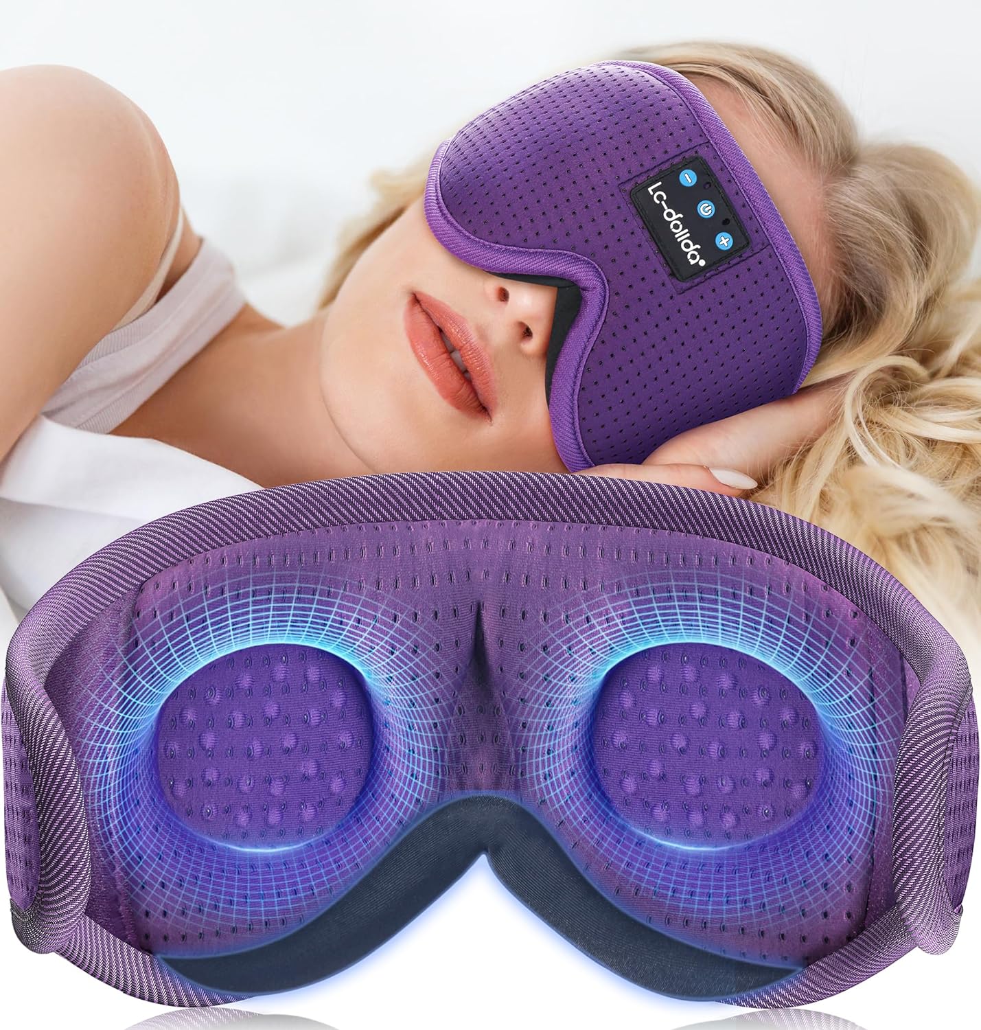 Ultra-Comfortable Bluetooth Sleeping Headphones Eye Mask - 3D Wireless Music Sleep Cover for Side Sleepers, Perfect for Naps & Travel - Ideal Gift for Everyone!