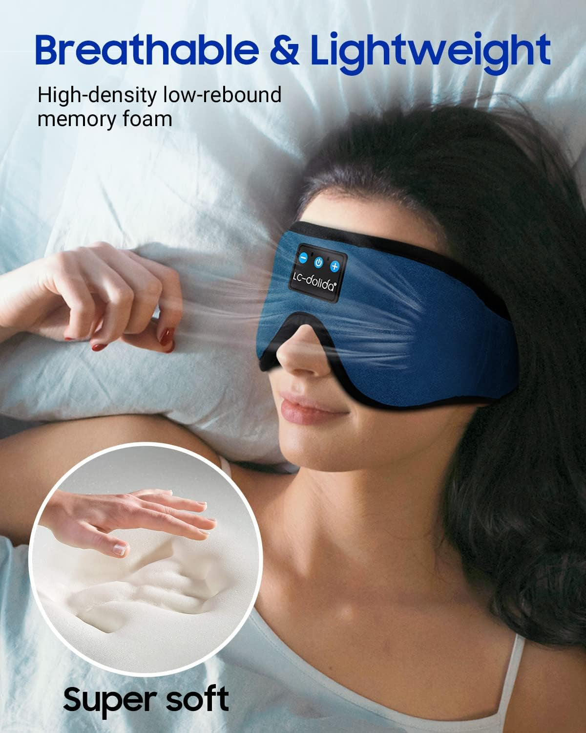 Ultra-Comfortable Bluetooth Sleeping Headphones Eye Mask - 3D Wireless Music Sleep Cover for Side Sleepers, Perfect for Naps & Travel - Ideal Gift for Everyone!