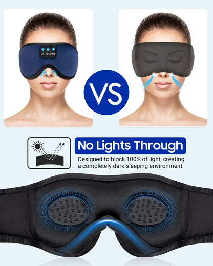 Ultra-Comfortable Bluetooth Sleeping Headphones Eye Mask - 3D Wireless Music Sleep Cover for Side Sleepers, Perfect for Naps & Travel - Ideal Gift for Everyone!