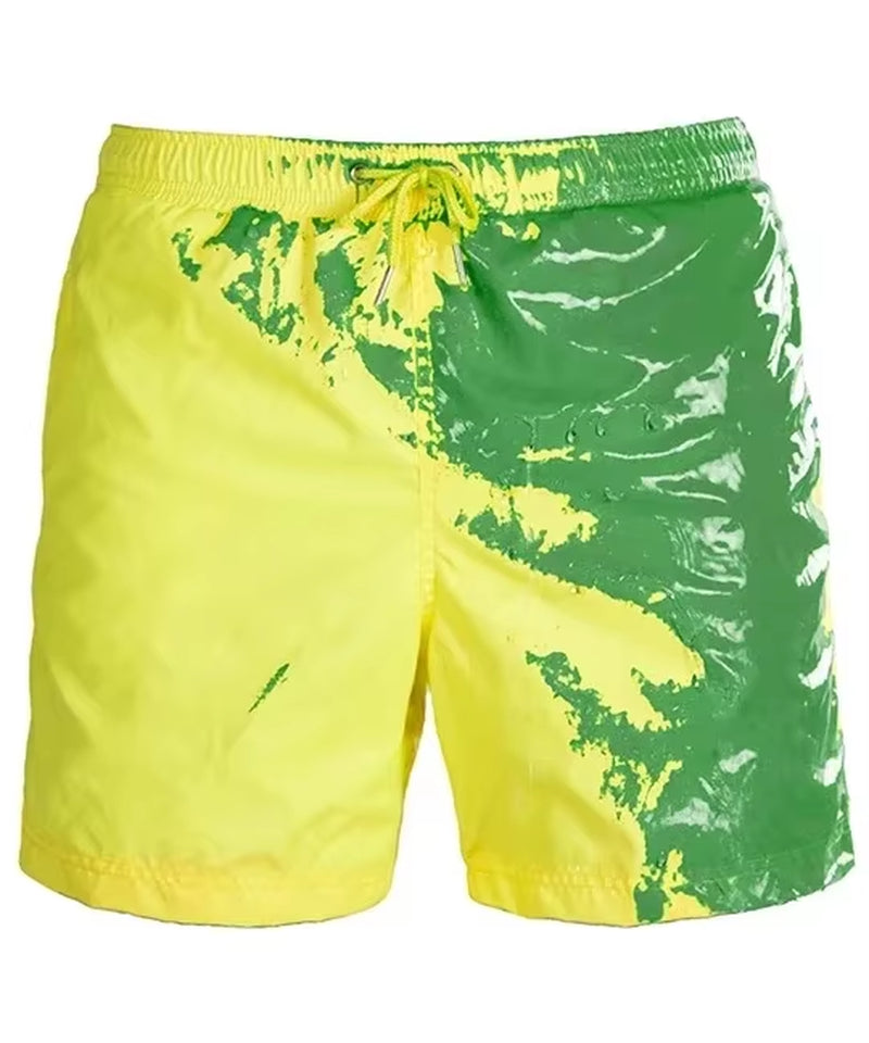 When Exposed to Water, Beach Shorts, Warm-Feeling Color-Changing Shorts Hot Style Swimming Trunks That Change Color