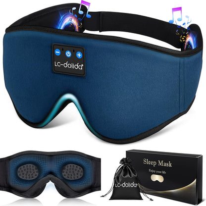 Ultra-Comfortable Bluetooth Sleeping Headphones Eye Mask - 3D Wireless Music Sleep Cover for Side Sleepers, Perfect for Naps & Travel - Ideal Gift for Everyone!