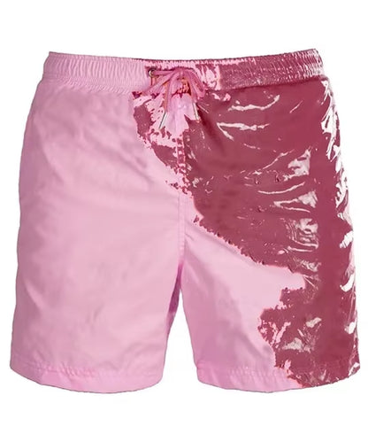 When Exposed to Water, Beach Shorts, Warm-Feeling Color-Changing Shorts Hot Style Swimming Trunks That Change Color